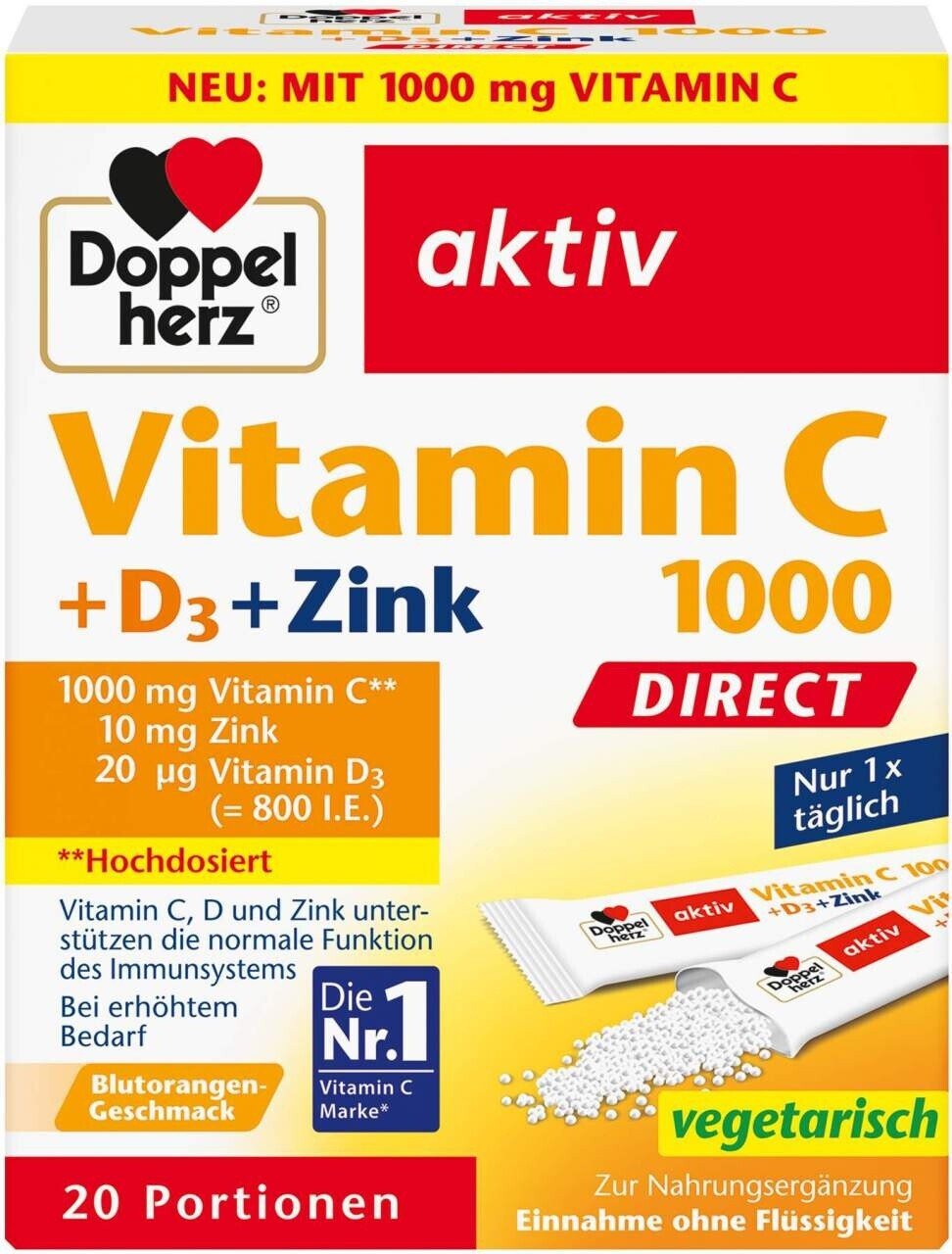 c direkt Doppelherz I Aktiv Vitamin C 1000 + Cink + D3 Direkt - Image 1