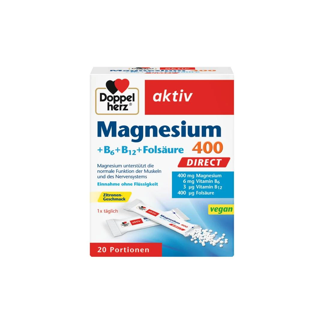 mgb6 Doppelherz I Aktiv Mg 400 + B6 + B12 + folna kiselina Direkt - Image 1