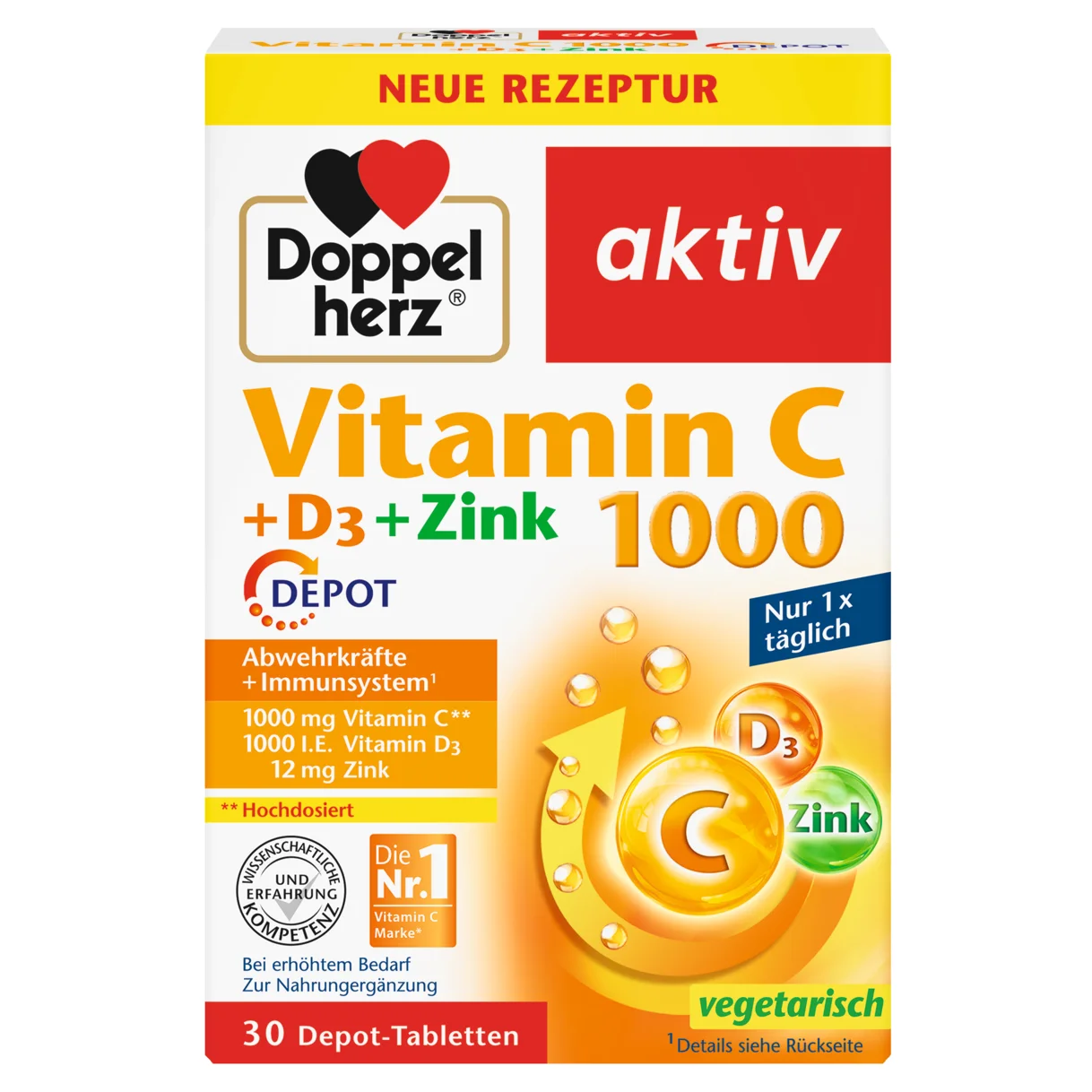 vit c Doppelherz I Aktiv Vit C1000 + Cink + D3 - Image 1